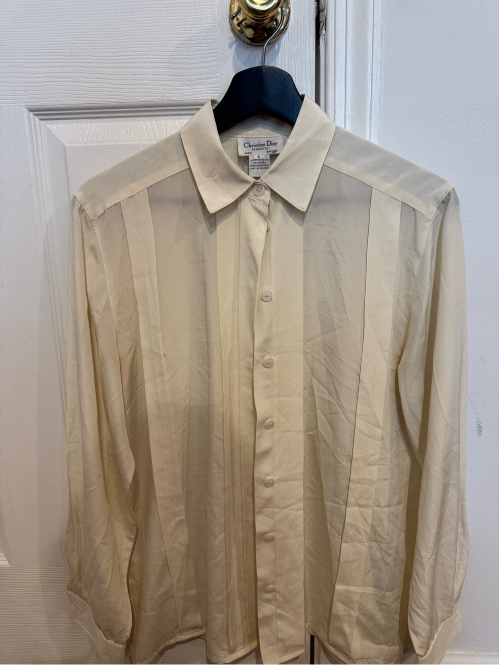 Dior Cream Long Sleeve Dress Shirt